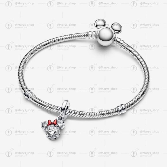 Pandora Disney Minnie Mouse Silhouette Dangle Charm - Picture 3 of 6